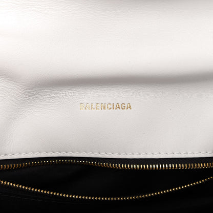 Balenciaga Nappa Calfskin Quilted Touch B Puffy Clutch White 8 of 9