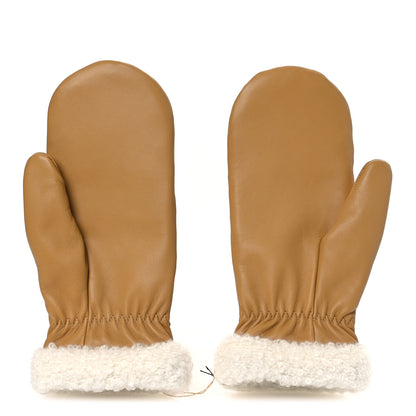 Chanel Lambskin Nylon Quilted CC Mittens S Beige 2 of 4