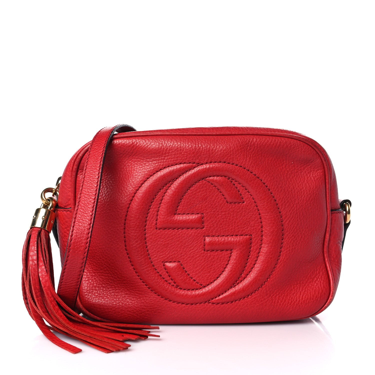 Gucci Pebbled Calfskin Small Soho Disco Bag Tabasco Red 1 of 12