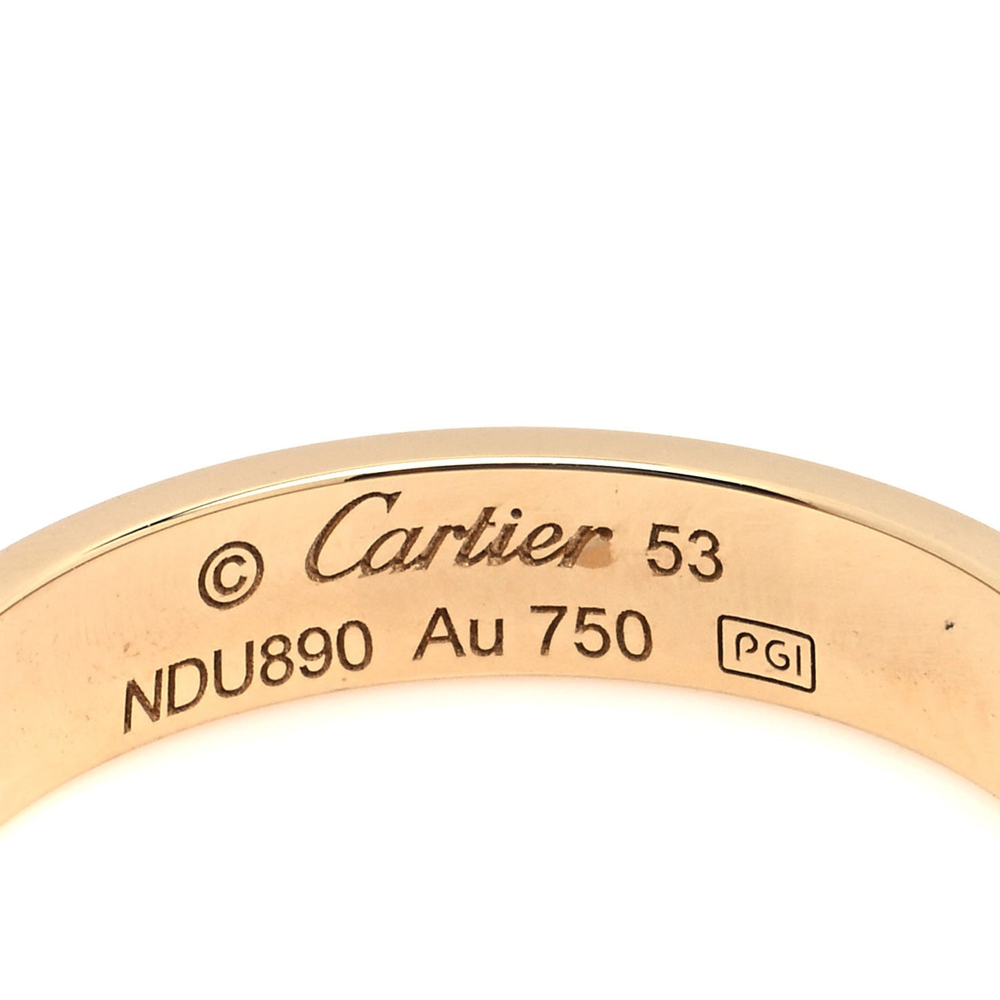 18K Yellow Gold 3.5mm LOVE Wedding Band Ring 53 6.5