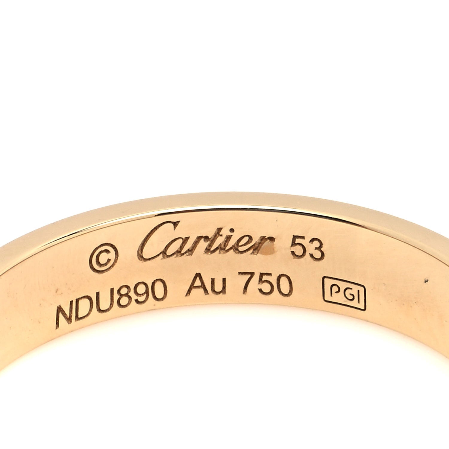 Cartier 18K Yellow Gold 3.5mm LOVE Wedding Band Ring 53 6.5 4 of 5