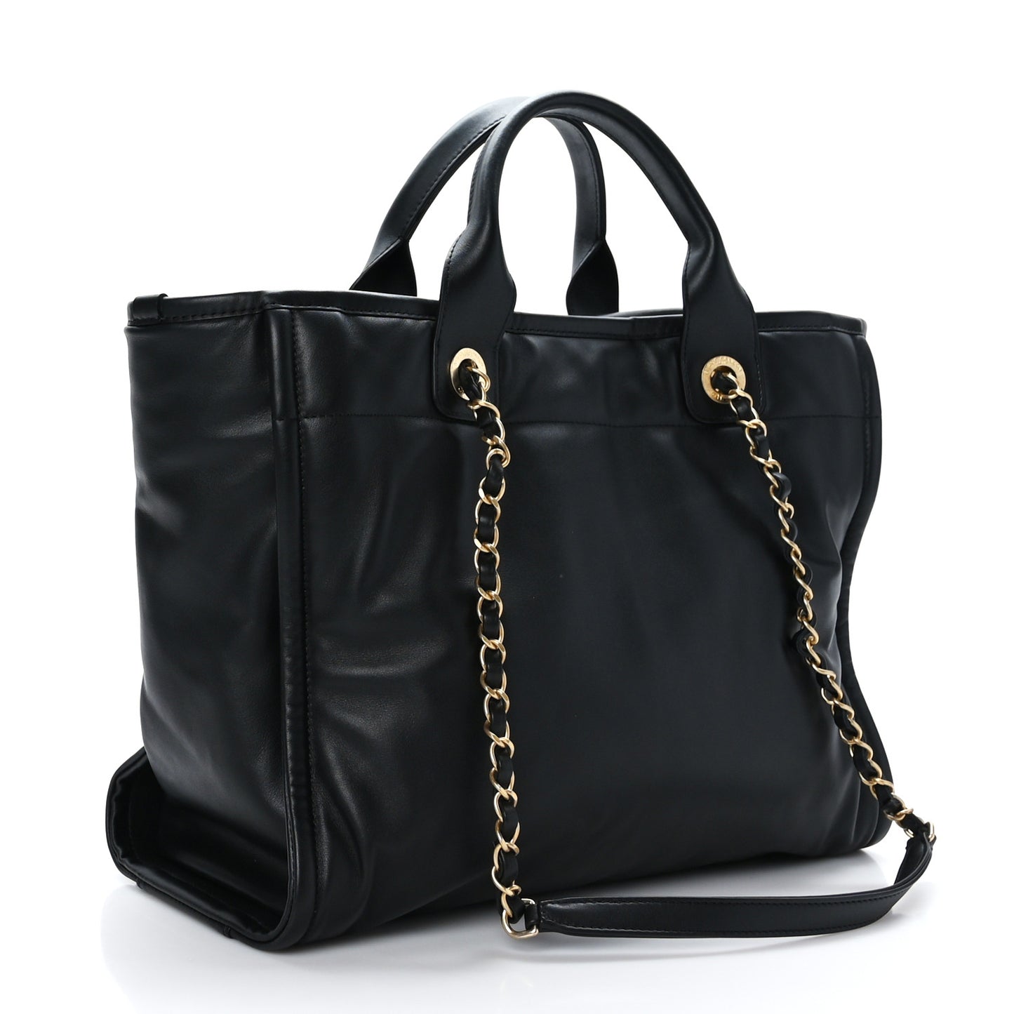 Calfskin Small Deauville Tote Black