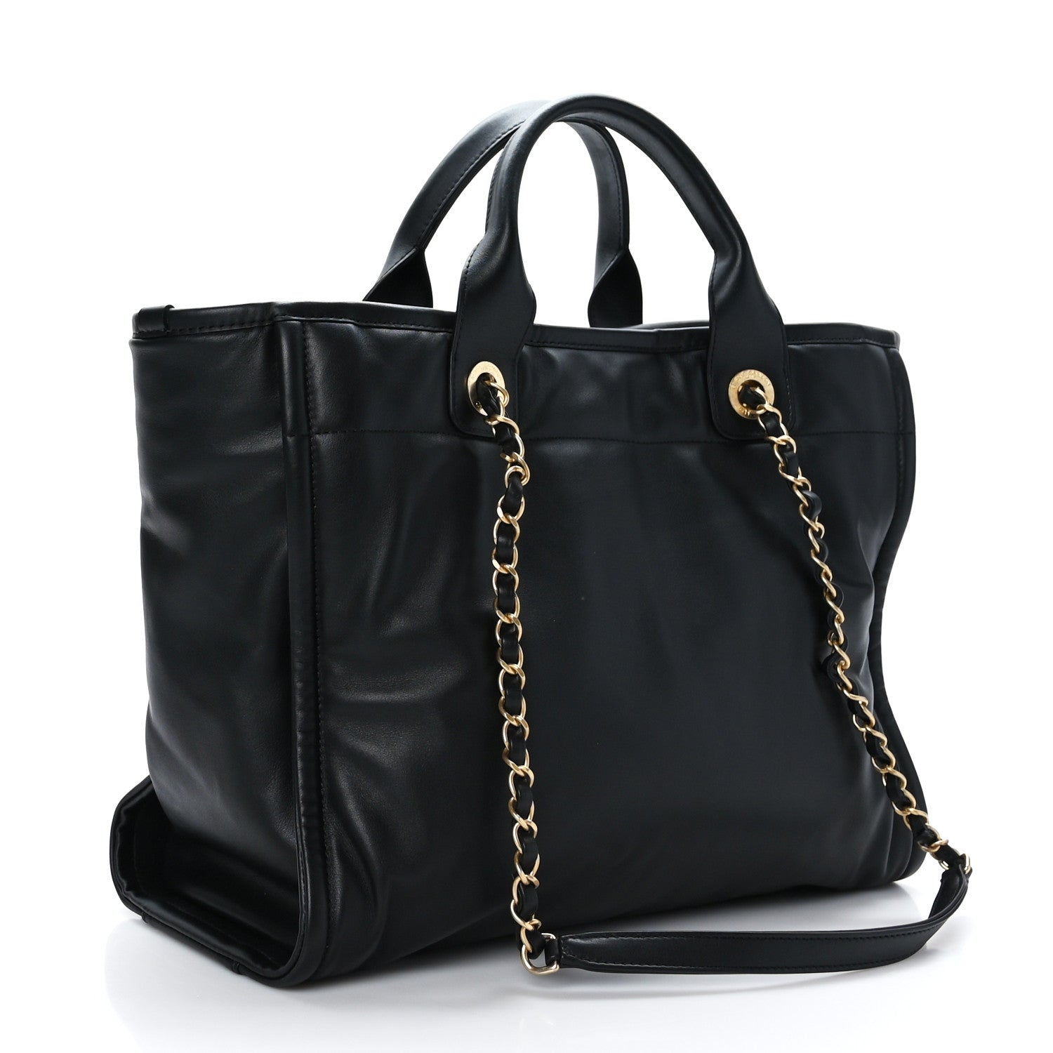 Chanel Calfskin Small Deauville Tote Black 4 of 11