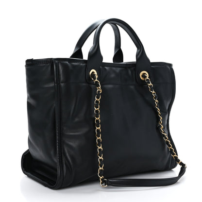 Chanel Calfskin Small Deauville Tote Black 4 of 11