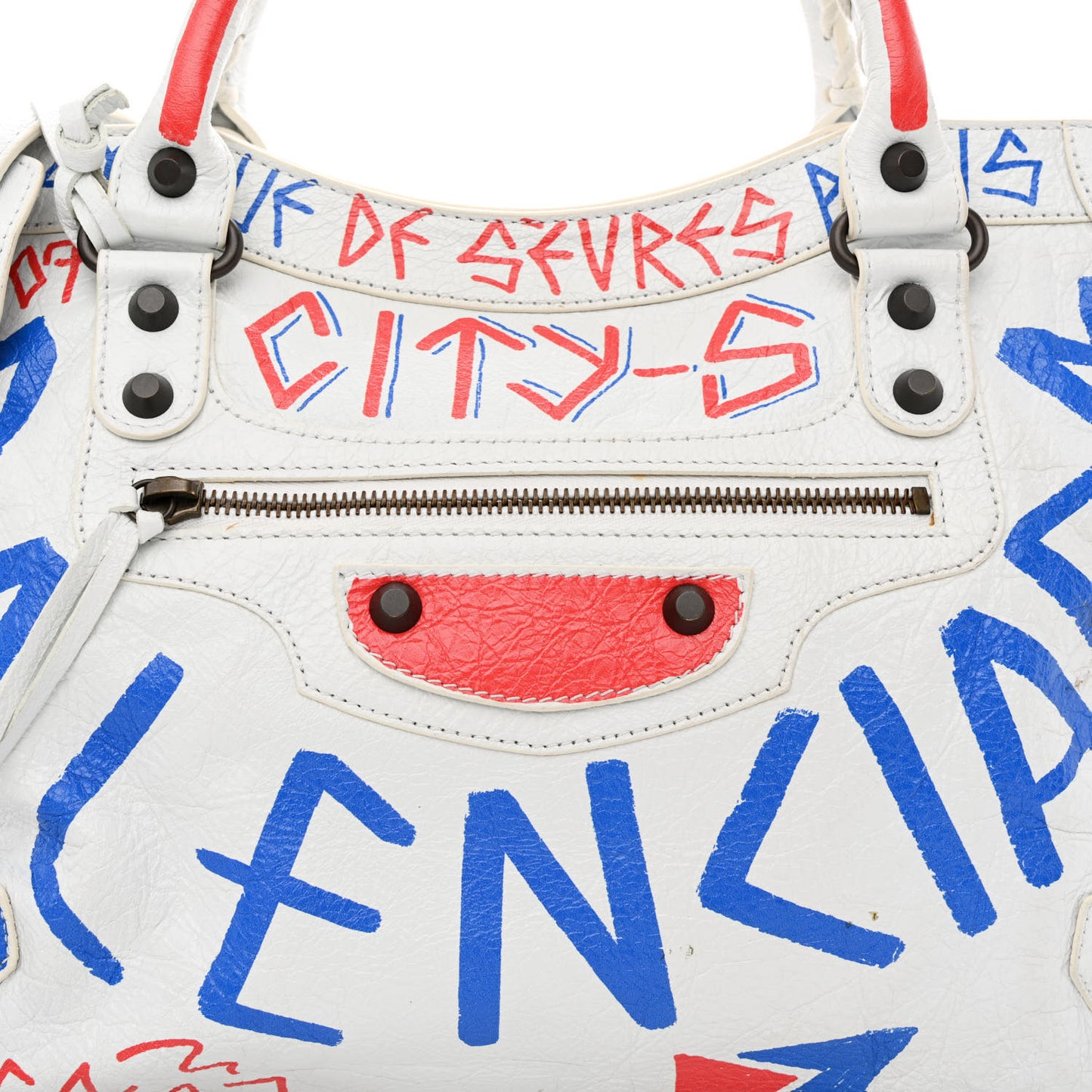 Agneau Graffiti All Over Classic Hardware City White Bleu Rouge