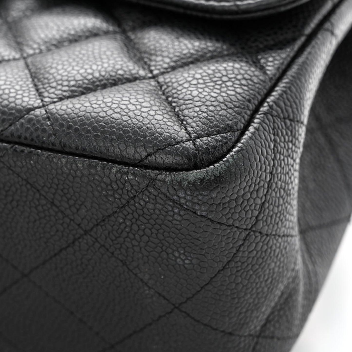 Caviar Quilted Jumbo Double Flap Black