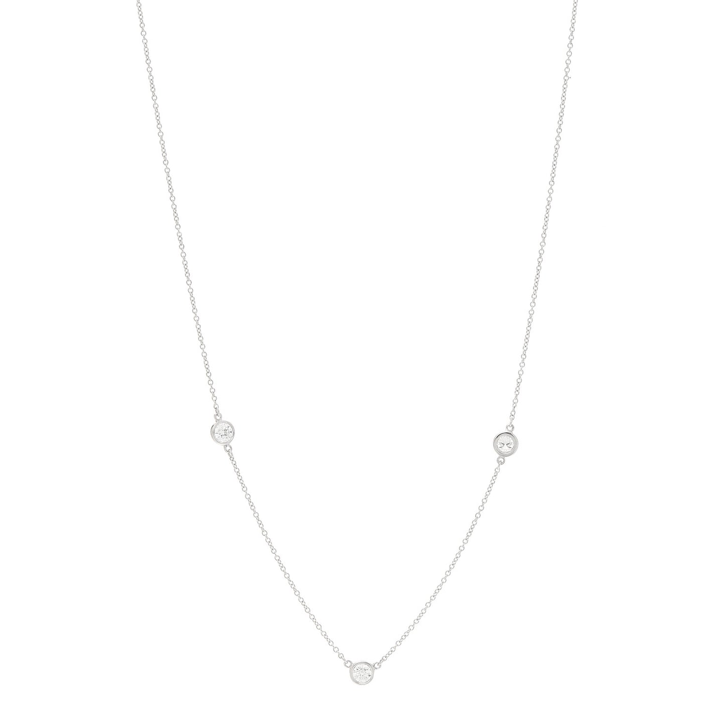 Platinum Diamond 3 Station Diamonds by the Yard Necklace