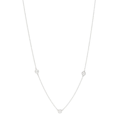 Tiffany Platinum Diamond 3 Station Diamonds by the Yard Necklace 1 of 6