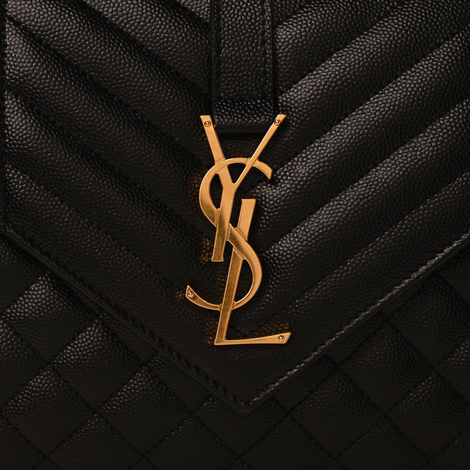 Saint Laurent Grain De Poudre Textured Mixed Matelasse Triquilt Medium Monogram Satchel Black 8 of 10