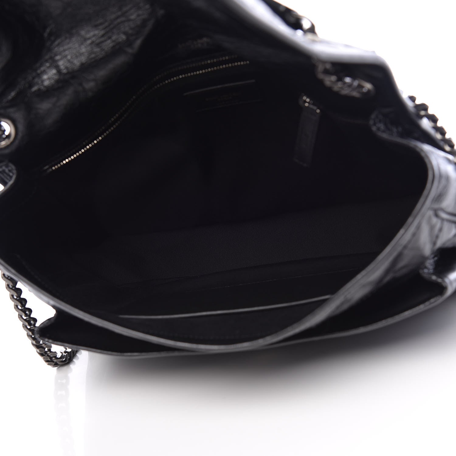 Saint Laurent Crinkled Calfskin Matelasse Monogram Large Niki Chain Satchel Black 5 of 10