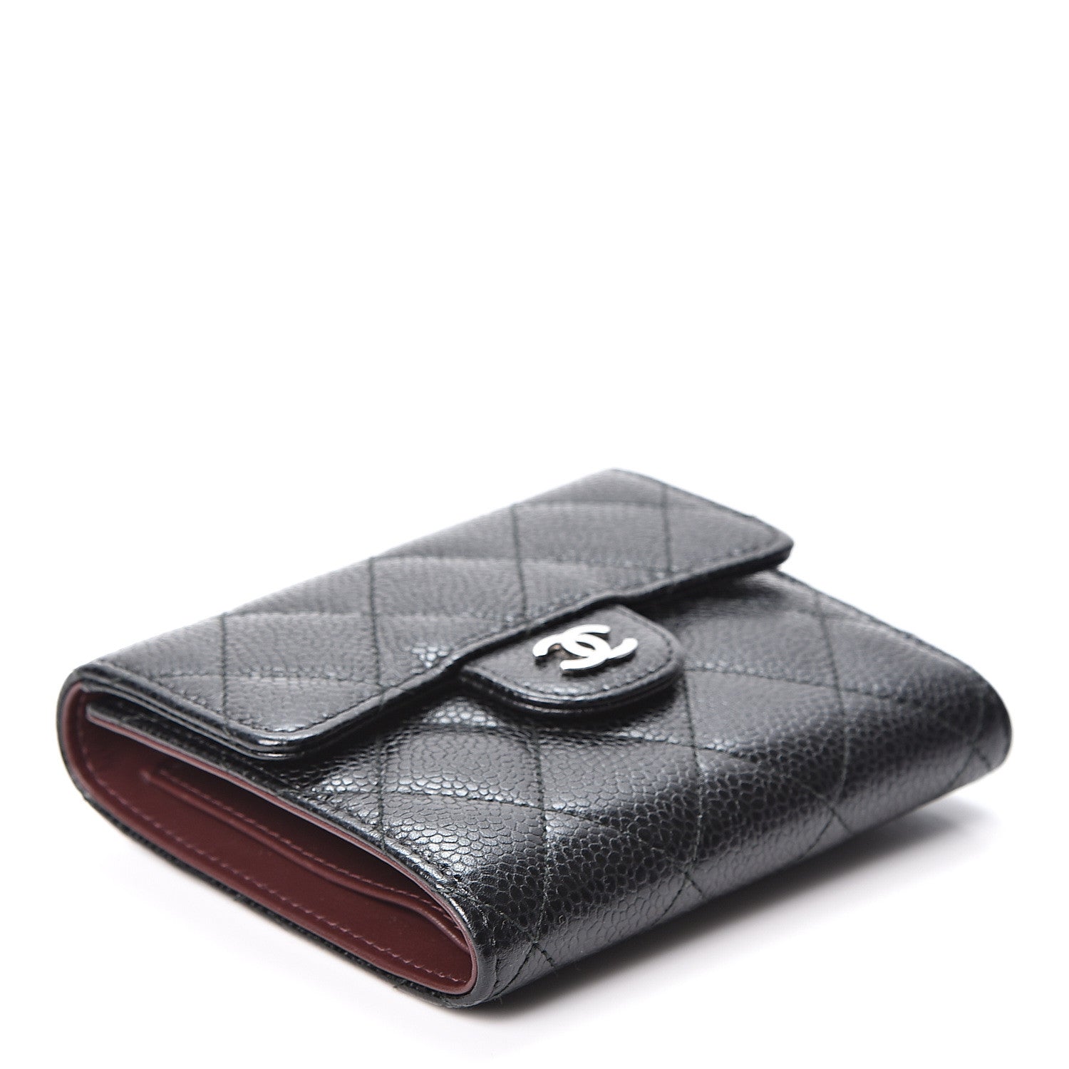 Chanel Caviar Quilted Compact Flap Wallet Black 3 of 9