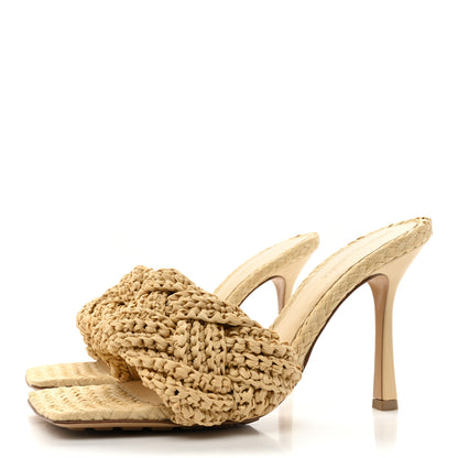 Bottega Veneta Raffia Intrecciato Lido Mule 90 Sandals 40 Cane Sugar 3 of 9