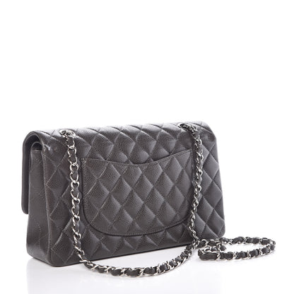 Chanel Caviar Quilted Medium Double Flap Dark Grey 3 of 9