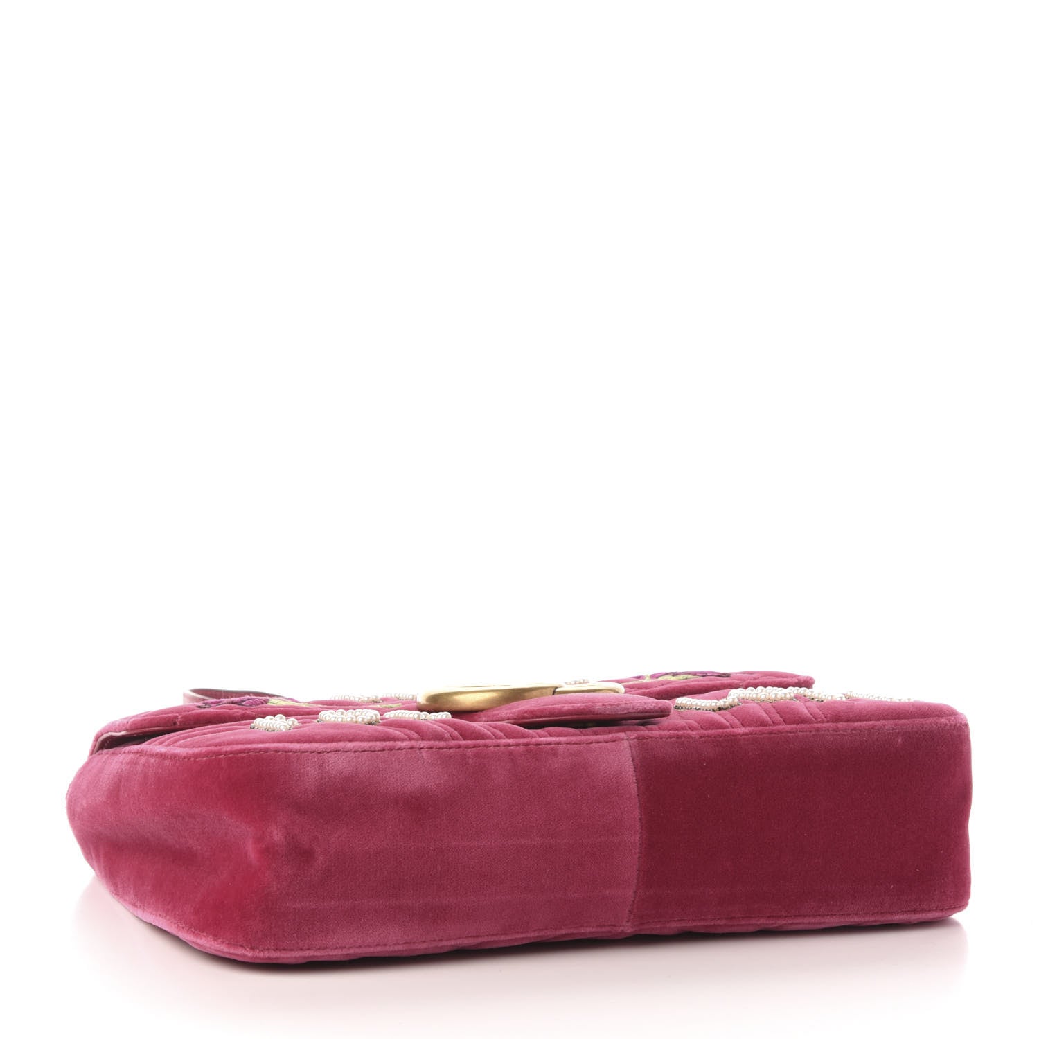 Gucci Velvet Matelasse Blind for Love Embroidered Medium GG Marmont Shoulder Bag Light Raspberry Rose Multicolor 4 of 11