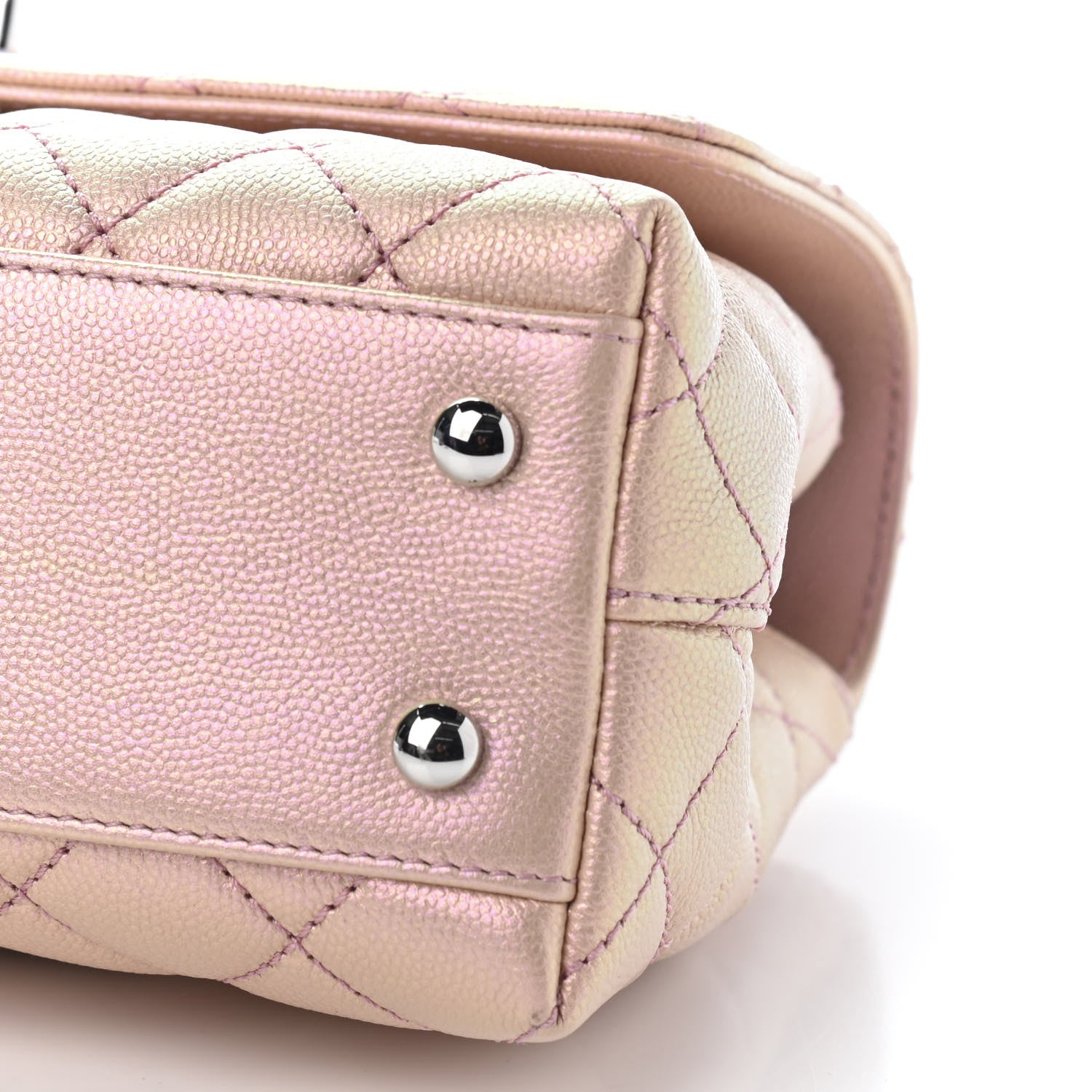 Chanel Iridescent Caviar Quilted Mini Coco Handle Flap Pink 9 of 9