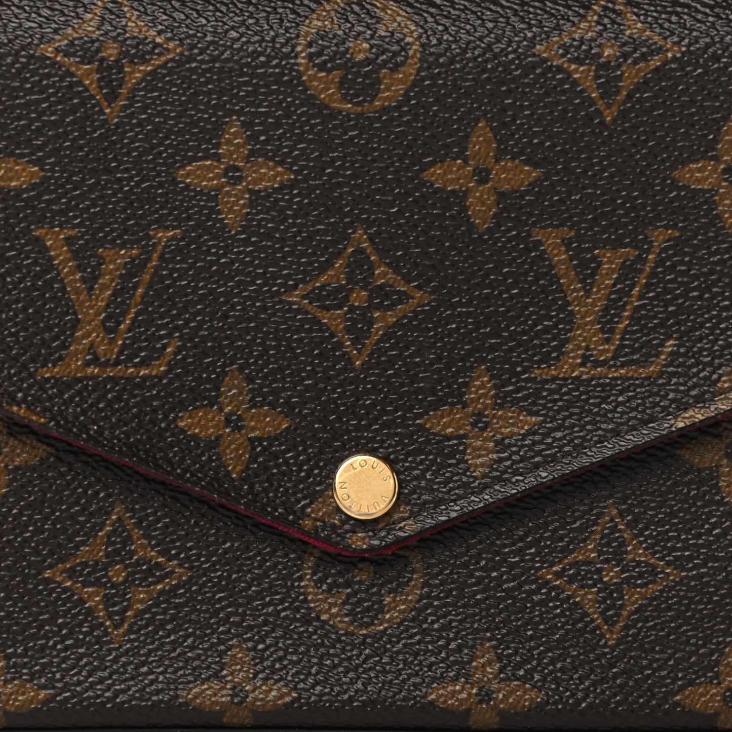 Monogram Pochette Felicie Chain Wallet Fuchsia