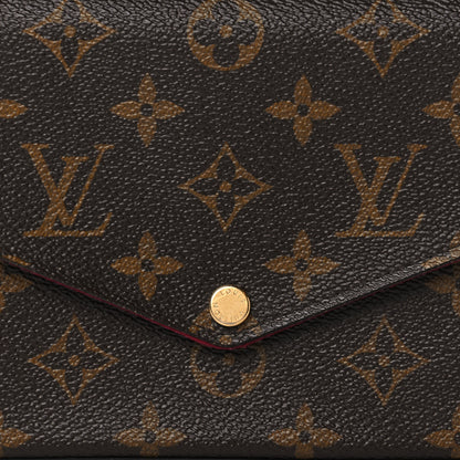 Louis Vuitton Monogram Pochette Felicie Chain Wallet Fuchsia 7 of 9