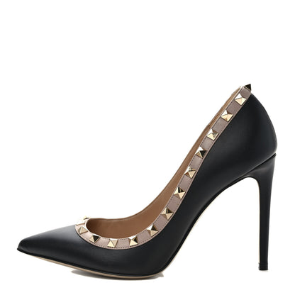 Valentino Garavani Nappa Rockstud 100mm Pumps 39 Black Poudre 1 of 7