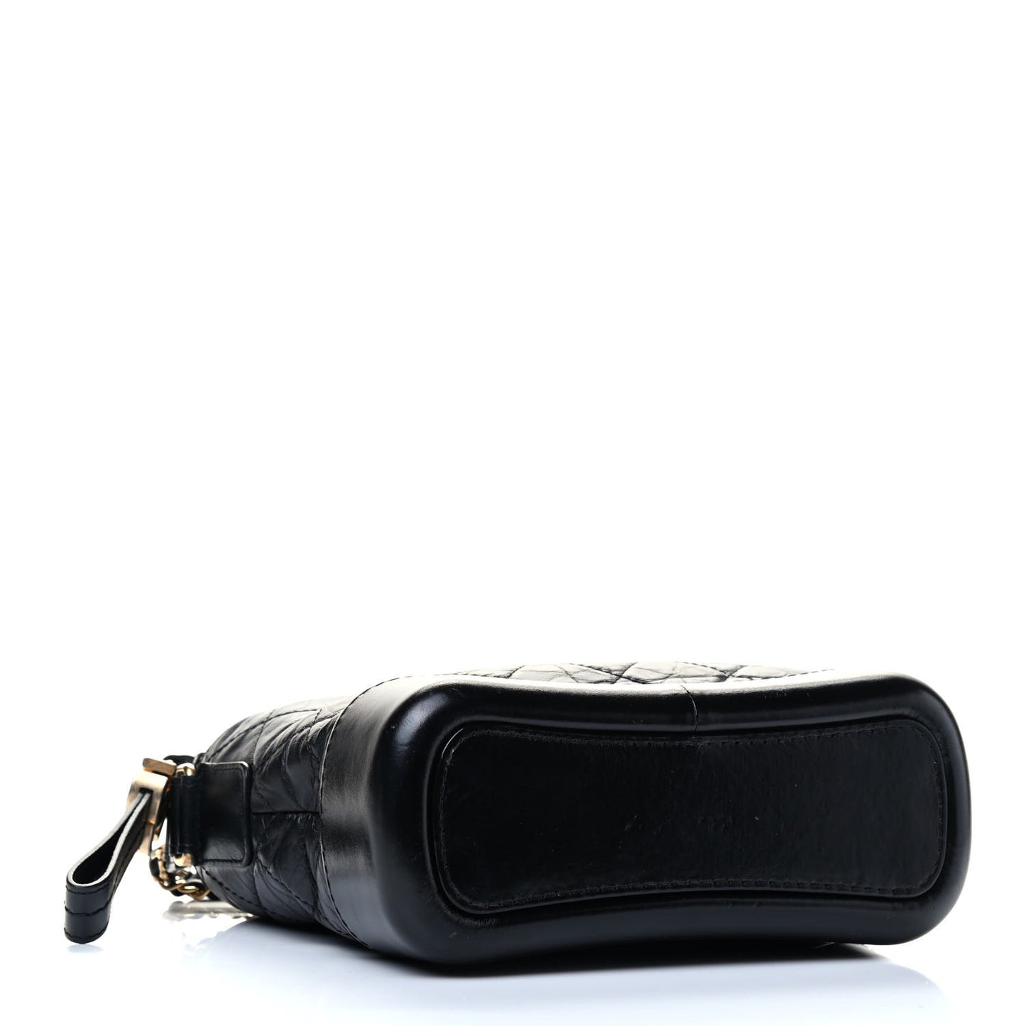 Aged Calfskin Quilted Small Gabrielle Hobo Black