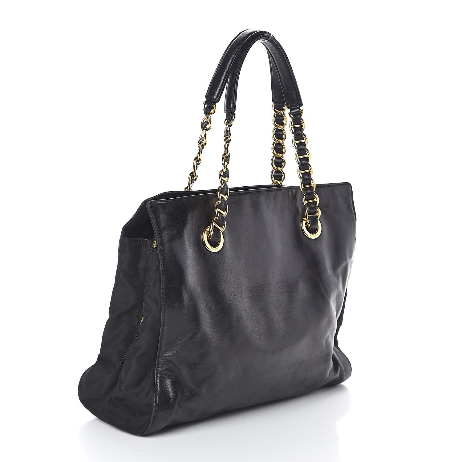 Prada Nappa Tessuto Nylon Chain Tote Black 3 of 9