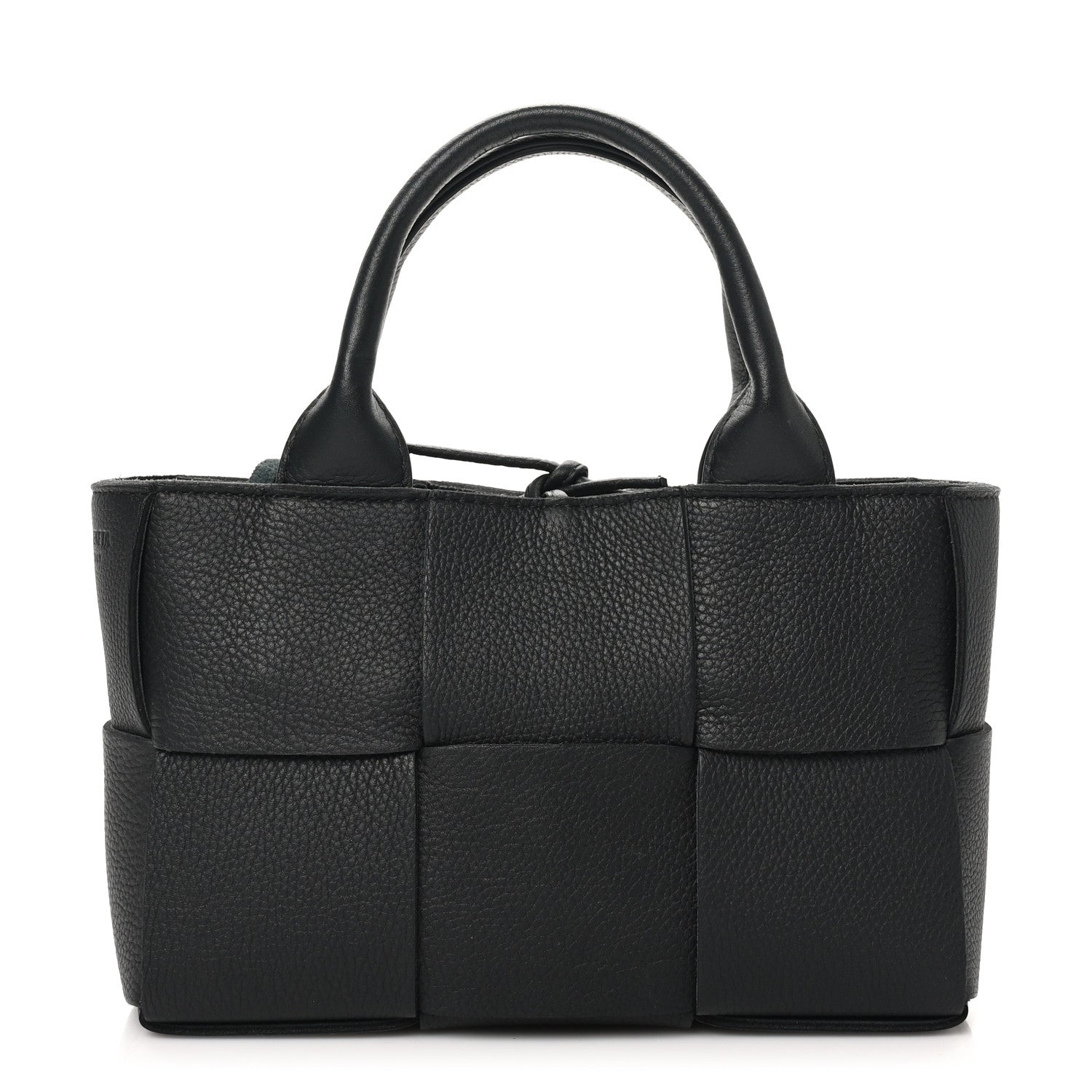 Bottega Veneta Grained Calfskin Maxi Intrecciato Mini Arco Tote Black 1 of 10