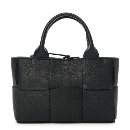 Bottega Veneta Grained Calfskin Maxi Intrecciato Mini Arco Tote Black 1 of 10