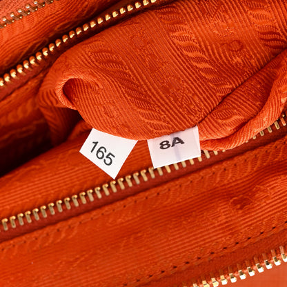 Prada Tessuto Nylon Saffiano Crossbody Bag Papaya 8 of 14