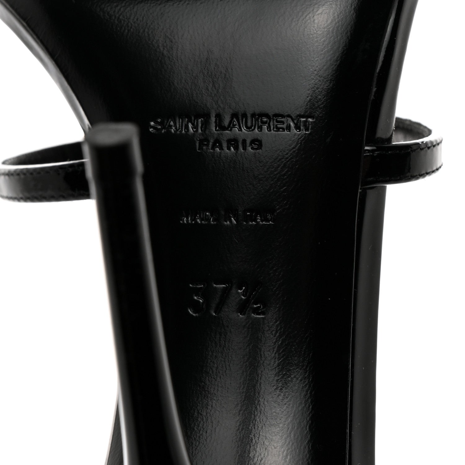 Saint Laurent Patent Cassandra 100 Sandals 37.5 Black Gold 8 of 9
