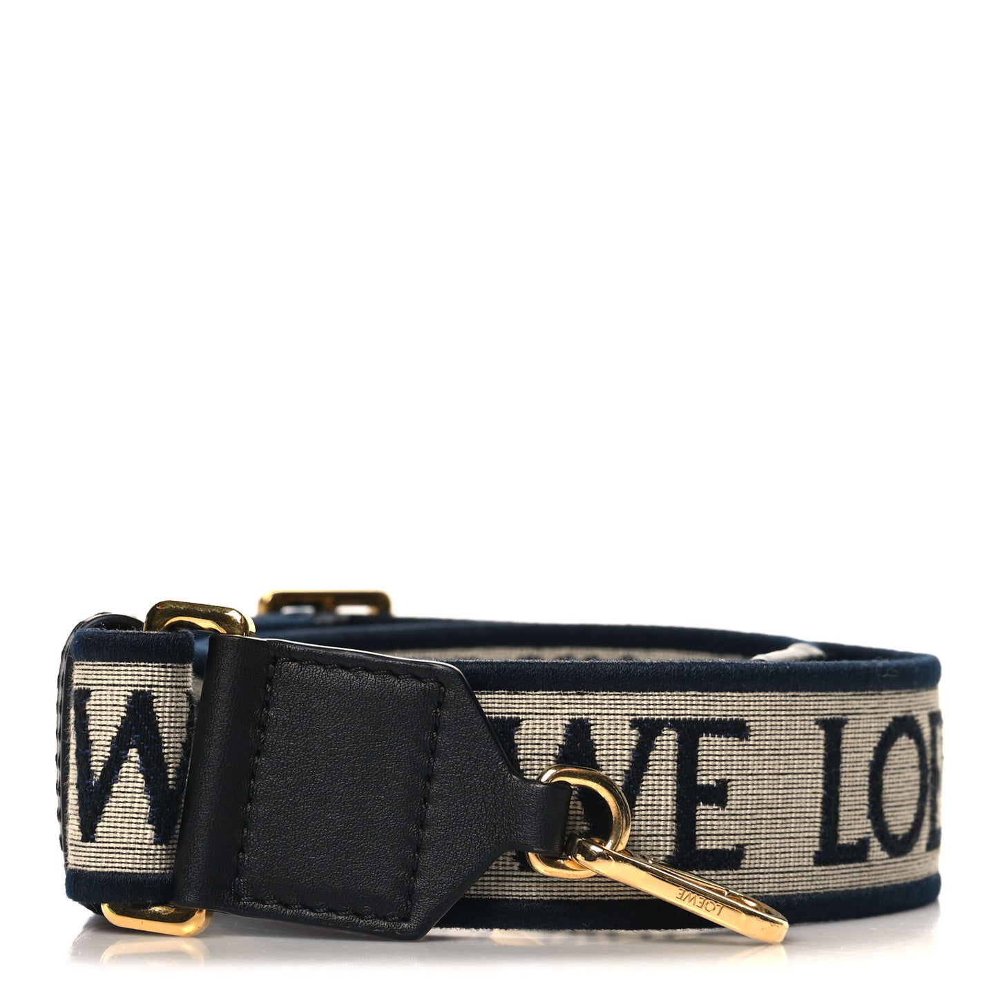 Calfskin Jacquard Anagram Strap Navy Black