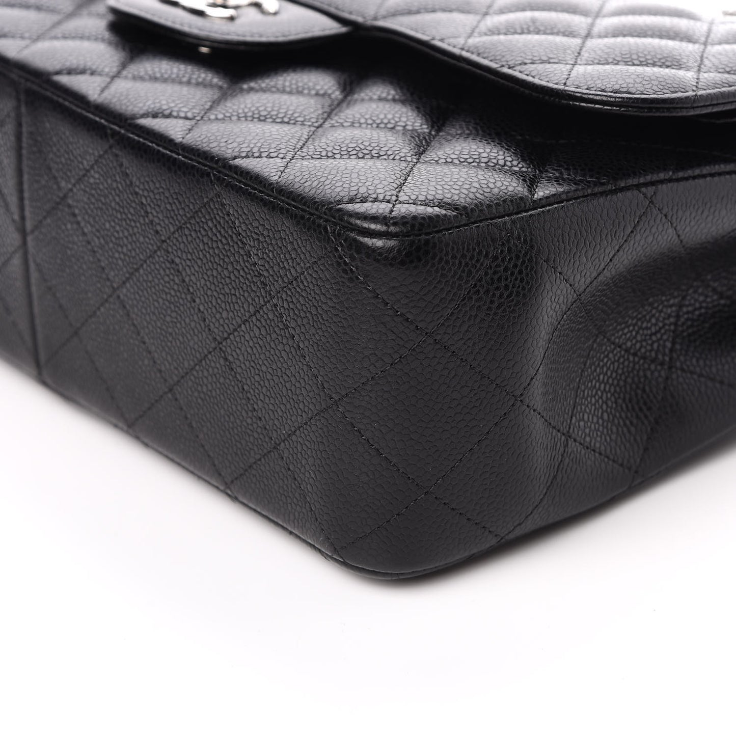 Caviar Quilted Jumbo Double Flap Black