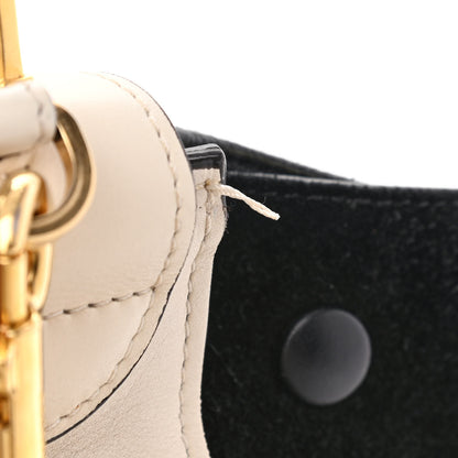 Celine Calfskin Suede Whipsnake Medium Trapeze Black White 10 of 12