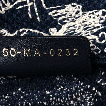 Christian Dior Canvas Embroidered Medium Toile De Jouy Reverse Book Tote Blue 6 of 10