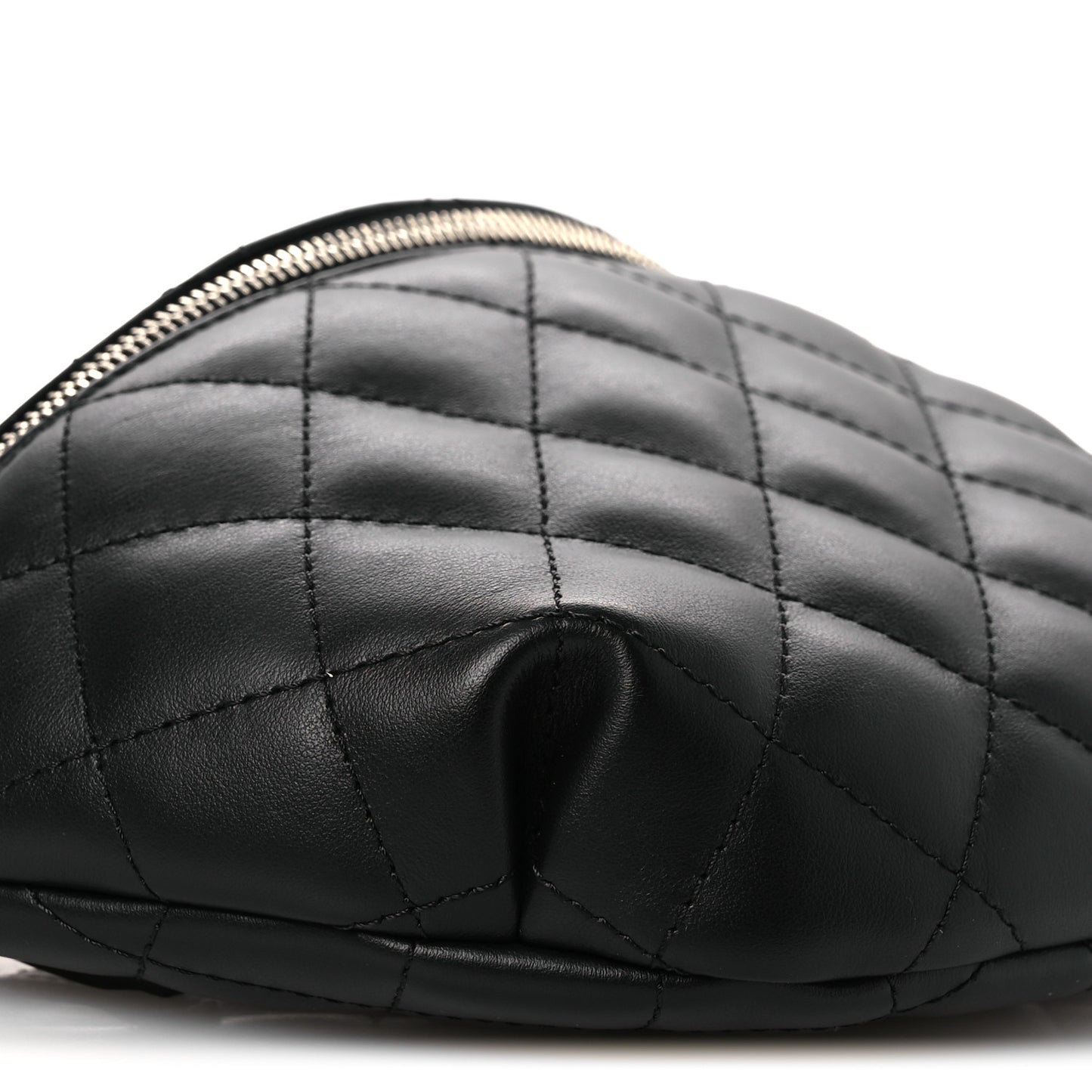 Calfskin Quilted Waist Belt Bag Black