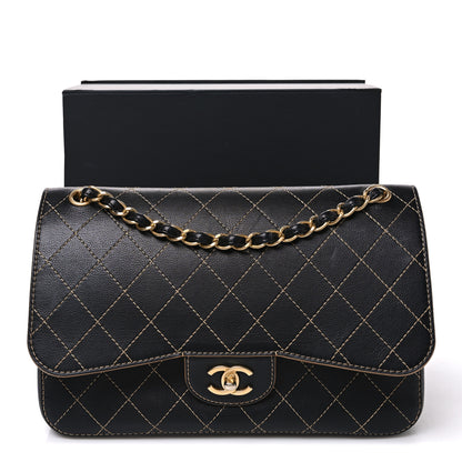 Chanel Calfskin Stitched Jumbo Double Flap Black 11 of 11