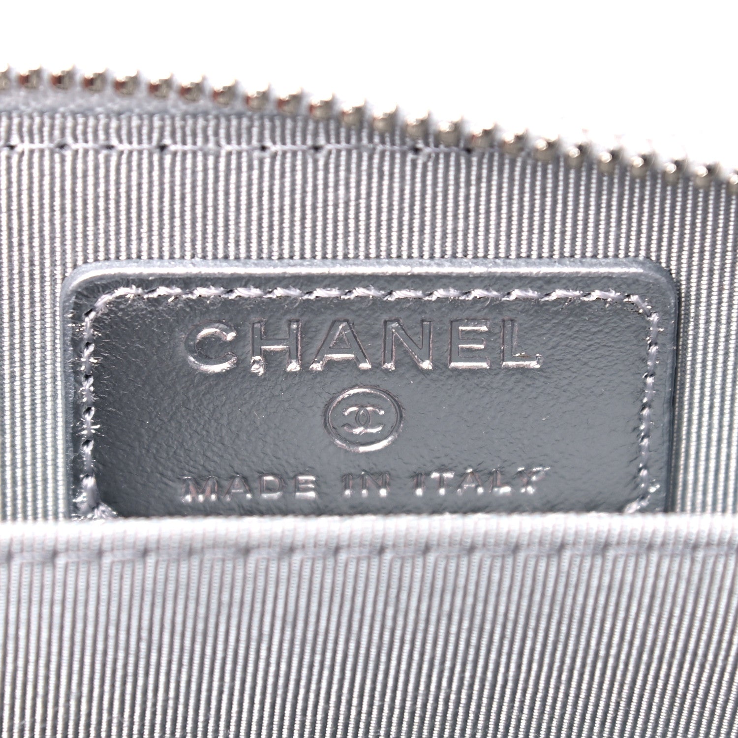 Chanel Gradient Metallic Calfskin Quilted Zip Around Coin Purse Wallet Silver Blue Yellow Purple 6 of 10