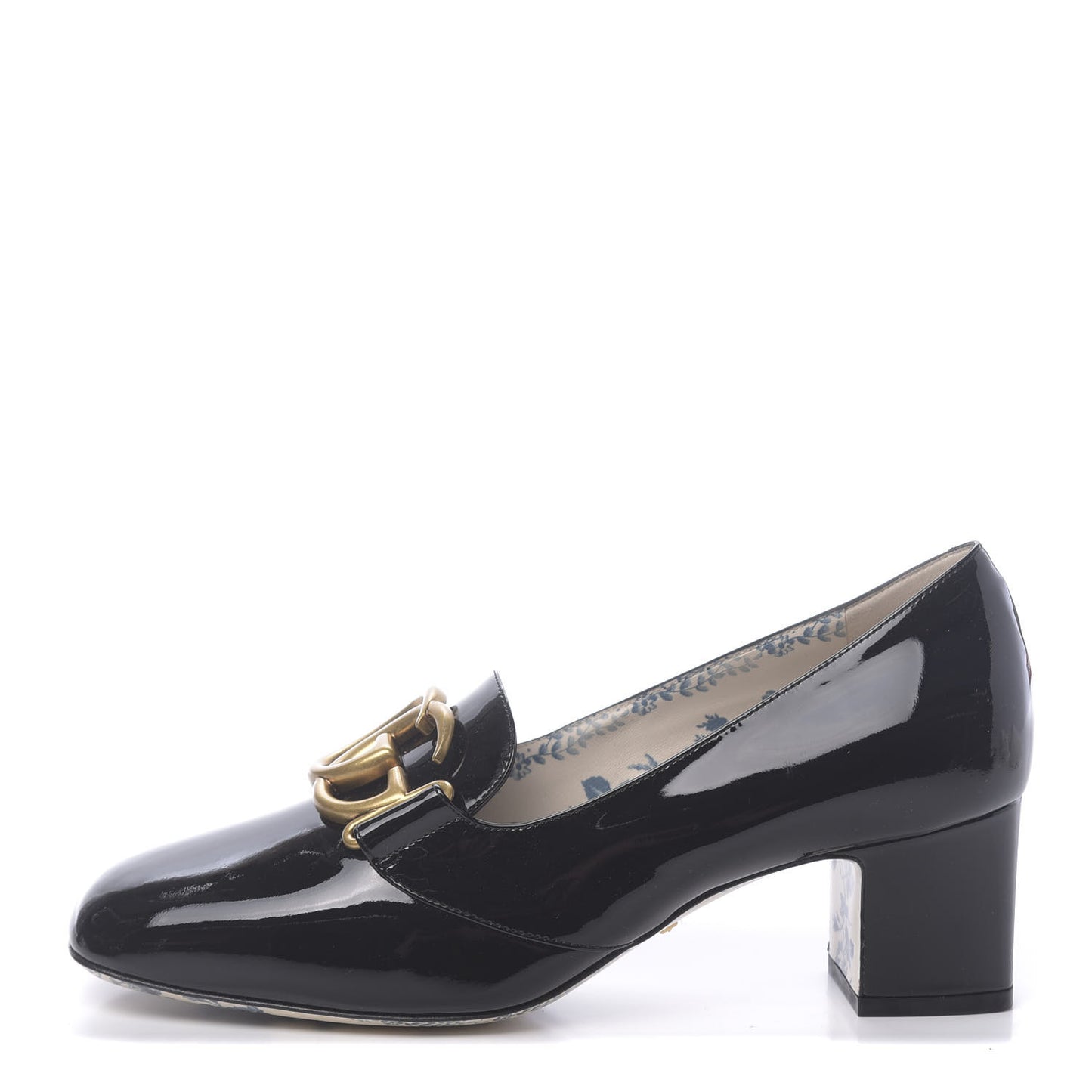 Vernice GG Victoire 55mm Loafer Pumps 38 Black
