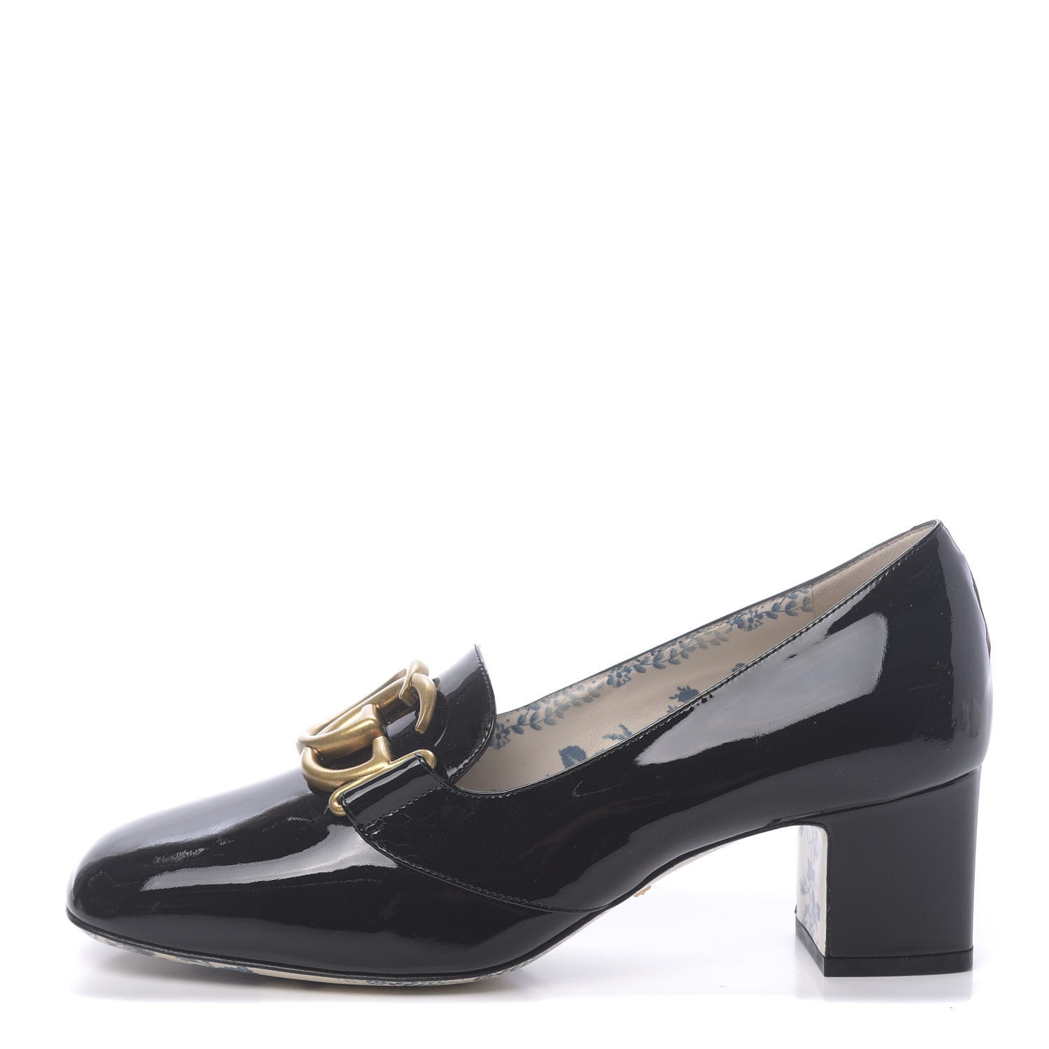 Gucci Vernice GG Victoire 55mm Loafer Pumps 38 Black 1 of 9
