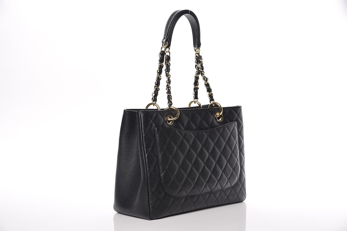 Caviar Quilted Grand Shopping Tote GST Black