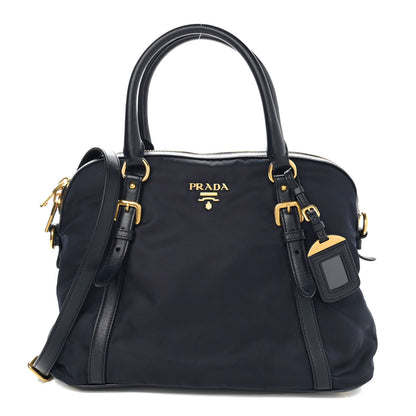 Prada Tessuto Nylon Soft Calf Tote Bleu 1 of 6