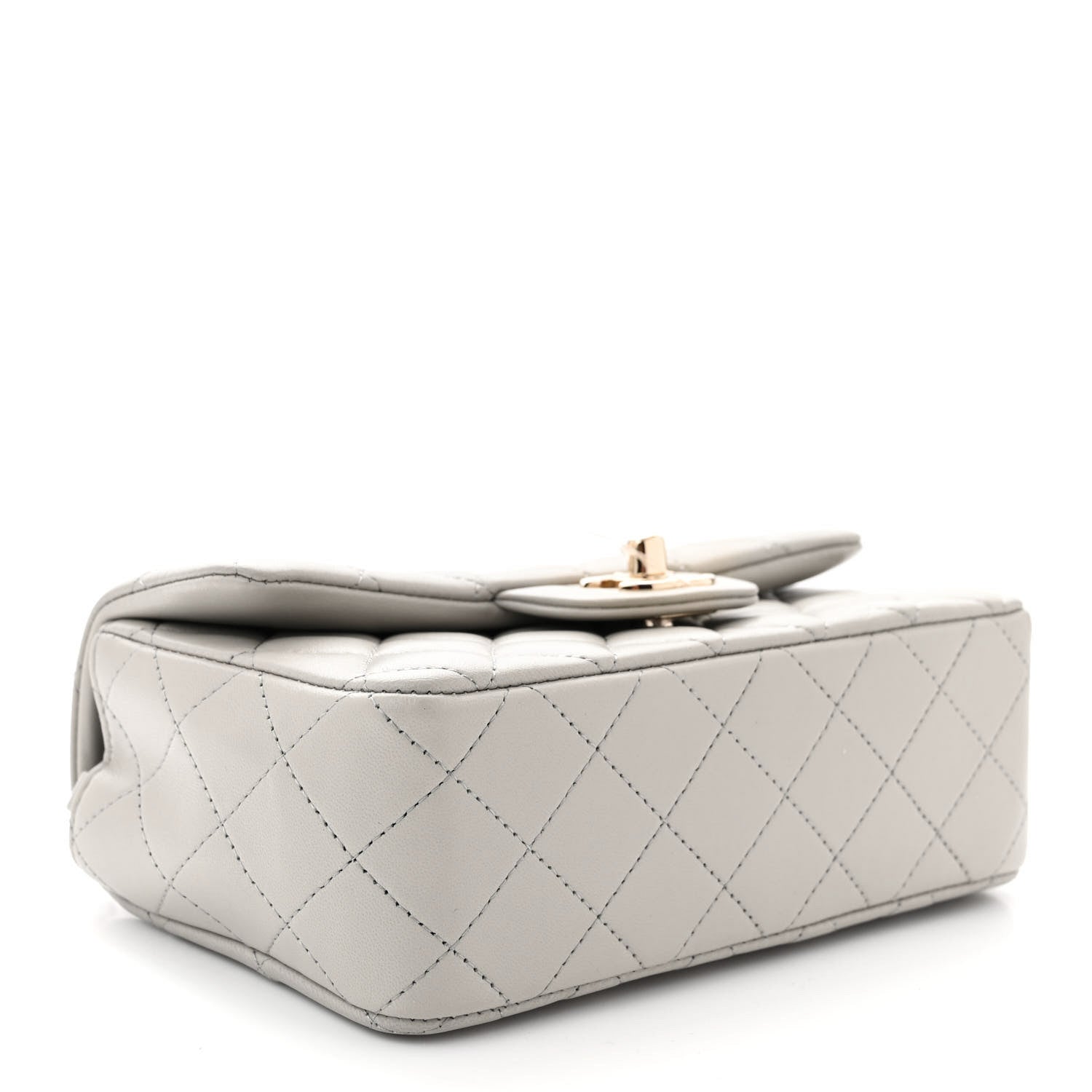 Chanel Lambskin Quilted Mini Rectangular Flap Grey 4 of 11
