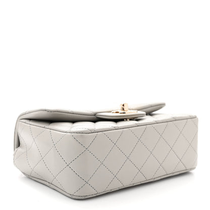 Chanel Lambskin Quilted Mini Rectangular Flap Grey 4 of 11