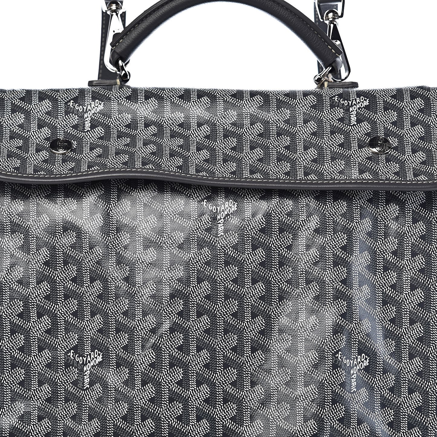 Goyardine Saint Leger Soft Briefcase Backpack Grey