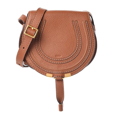 Chloe Calfskin Mini Marcie Round Crossbody Bag Tan 1 of 11