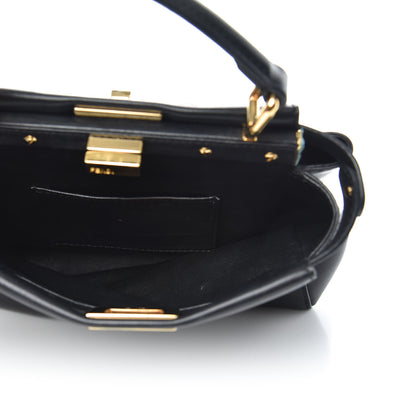 Fendi Pony Hair Studded Mini Peekaboo Iconic Satchel Black 6 of 11