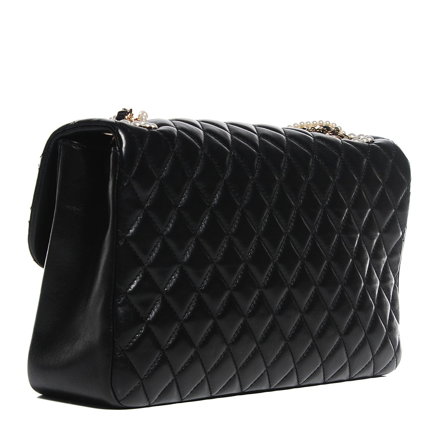Chanel Lambskin Quilted Medium Westminster Pearl Flap Black 3 of 7
