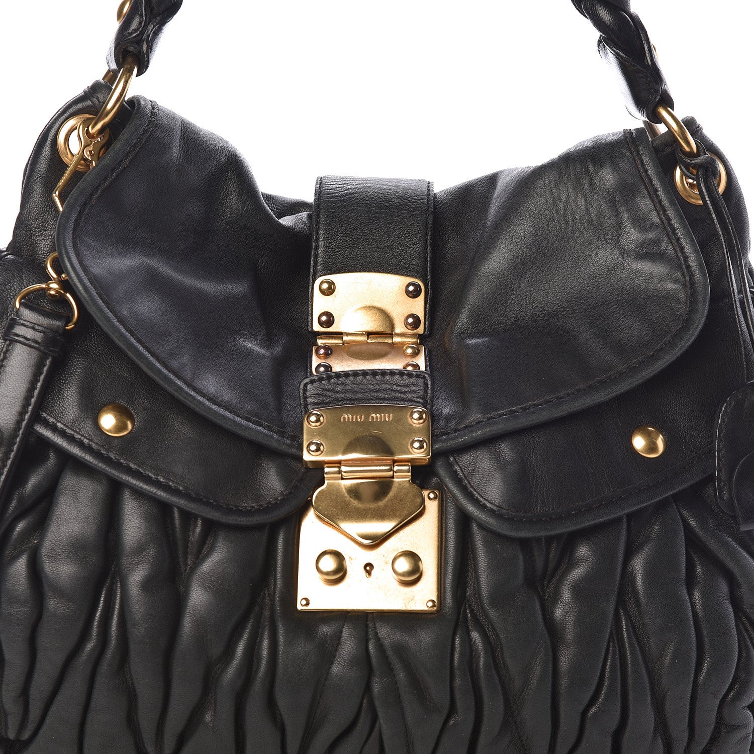 Miu Miu Nappa Matelasse Coffer Hobo Black 7 of 9