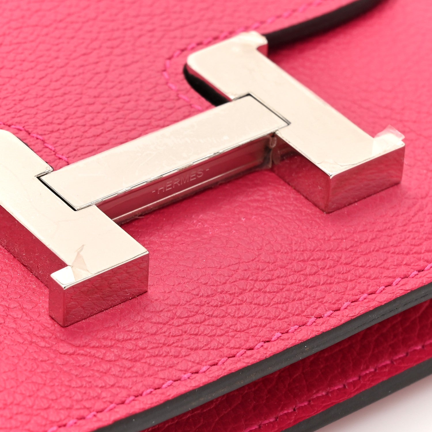 Hermes Evercolor Verso Constance Slim Wallet Framboise Rouge Sellier 11 of 12