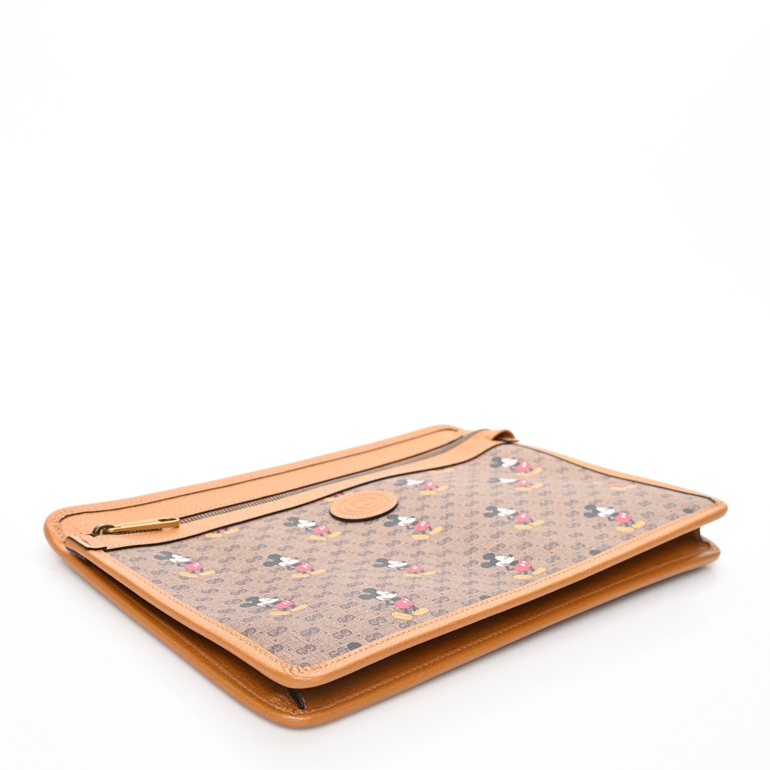 Gucci X DISNEY Mini Vintage GG Supreme Monogram Mickey Mouse Documents Holder Beige Vintage Sun Oil 4 of 6