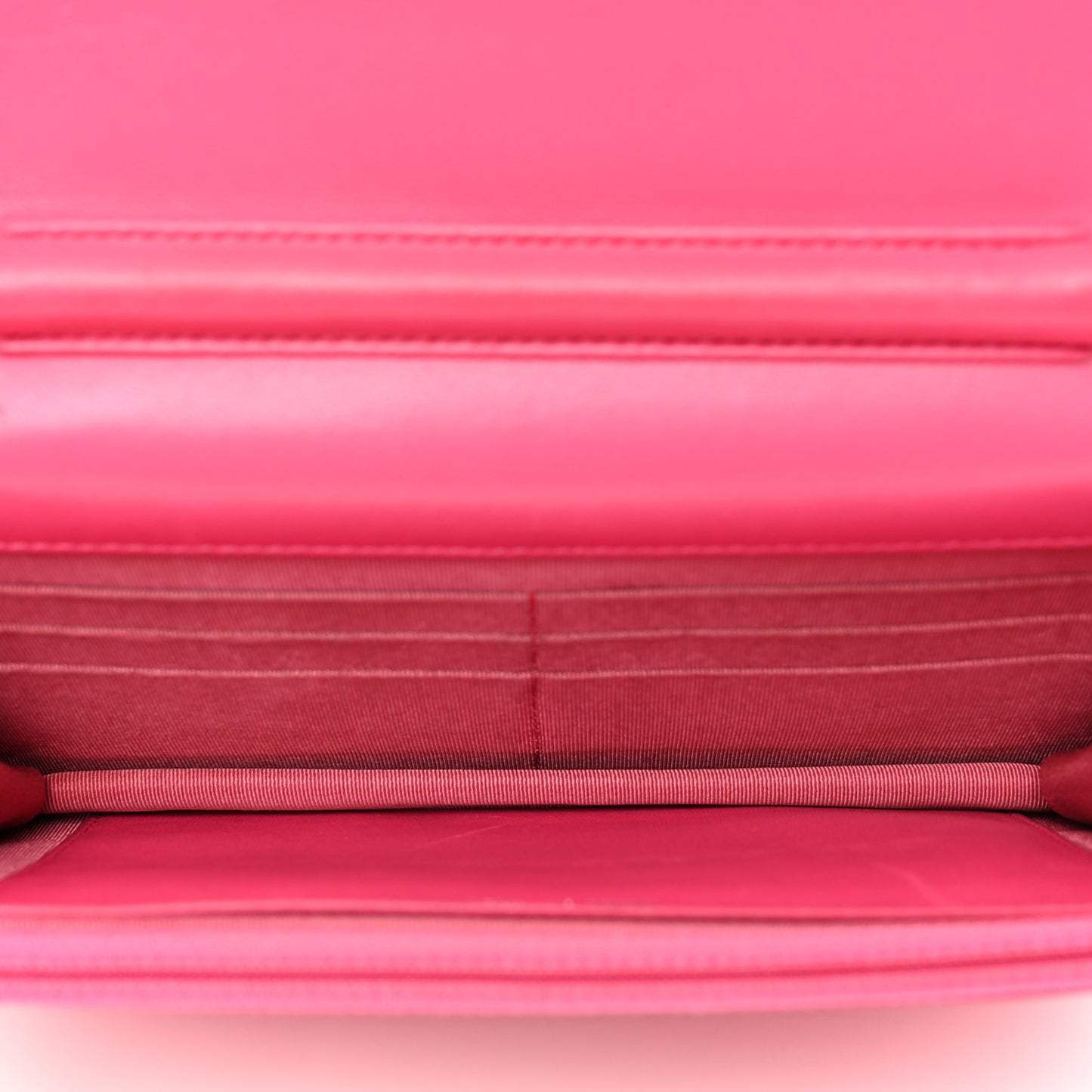 Lambskin Quilted Wallet On Chain WOC Pink