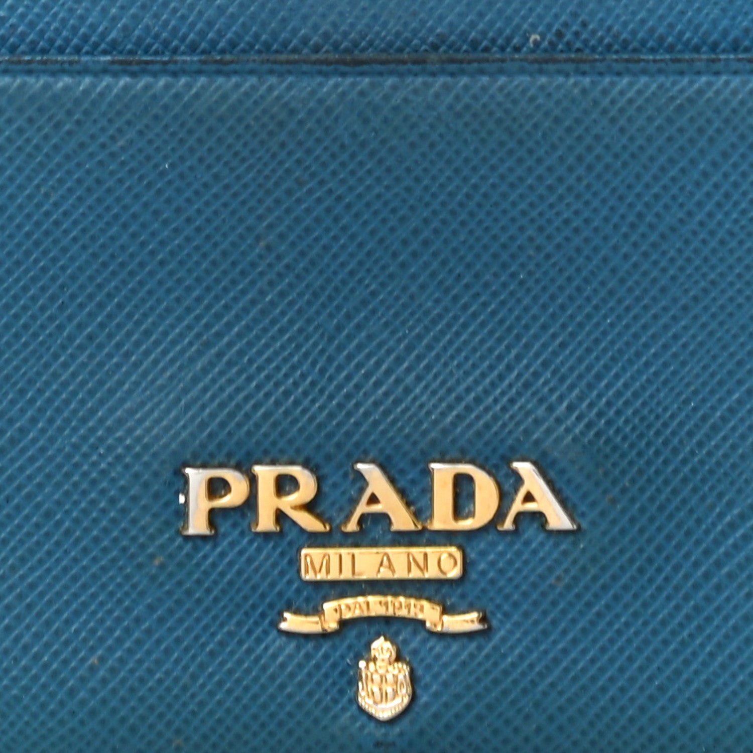 Prada Saffiano Vernice Metal Card Case Blue 6 of 10